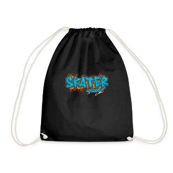 Skateboard-bekleidung Skateboarder Skateboarding - Turnbeutel - Schwarz - Vorne