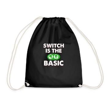 Switch is the basic skateboard apparel - Drawstring Bag - black - Front