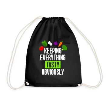 Keto Keeping Everything Tasty Obviously - Drawstring Bag - black - Front