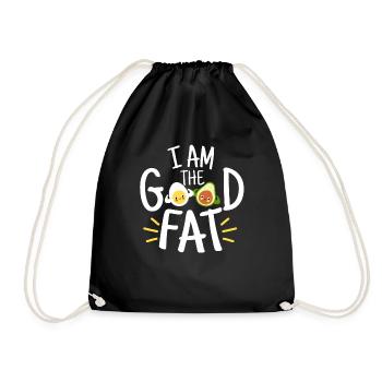 Good Fat Eggs Avocado Keto Diet - Drawstring Bag - black - Front