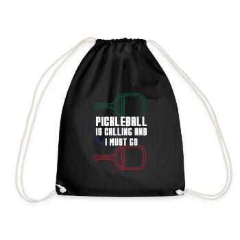 Outdoor Gartenspiel Lustiges Pickleball Design mit - Turnbeutel - Schwarz - Vorne