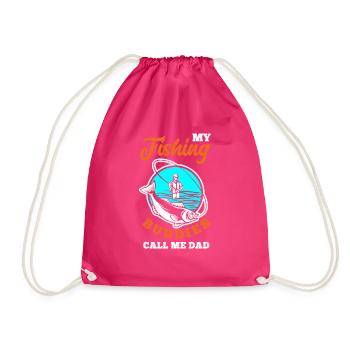 Fun Fishing Angler Fisherman Gift - Drawstring Bag - fuchsia - Front