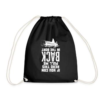 Fun Fishing Angler Fisherman Gift - Drawstring Bag - black - Front