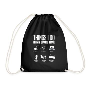 Fun Fishing Angler Fisherman Gift - Drawstring Bag - black - Front