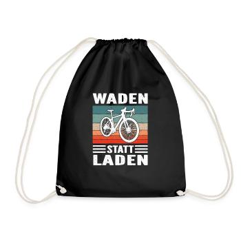 Rennrad Radsport retro Sunset für Rennradfahrer - Turnbeutel - Schwarz - Vorne