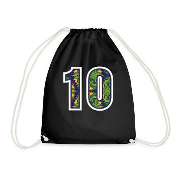Number 10 Green Design - Drawstring Bag - black - Front