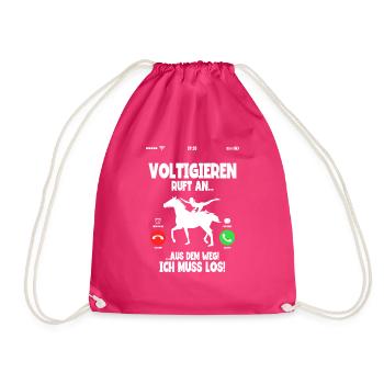 Mädchen Voltigieren Volti - Turnbeutel - Fuchsia - Vorne