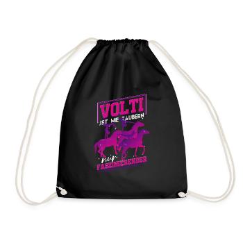 Mädchen Voltigieren Volti - Turnbeutel - Schwarz - Vorne