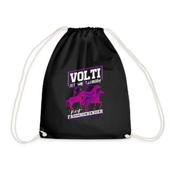 Mädchen Voltigieren Volti - Turnbeutel - Schwarz - Vorne