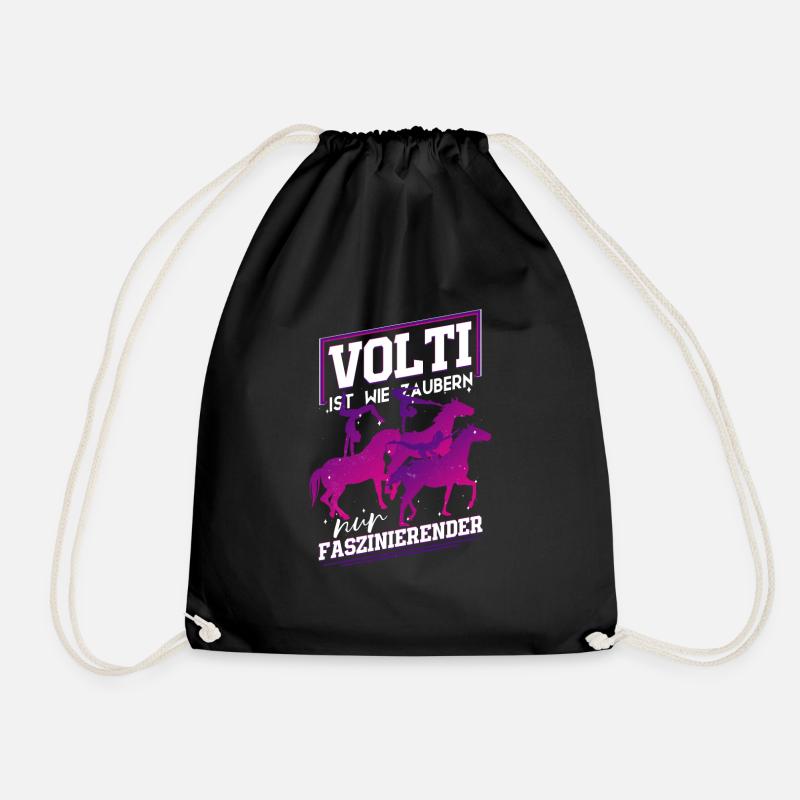 Mädchen Voltigieren Volti - Turnbeutel - Schwarz