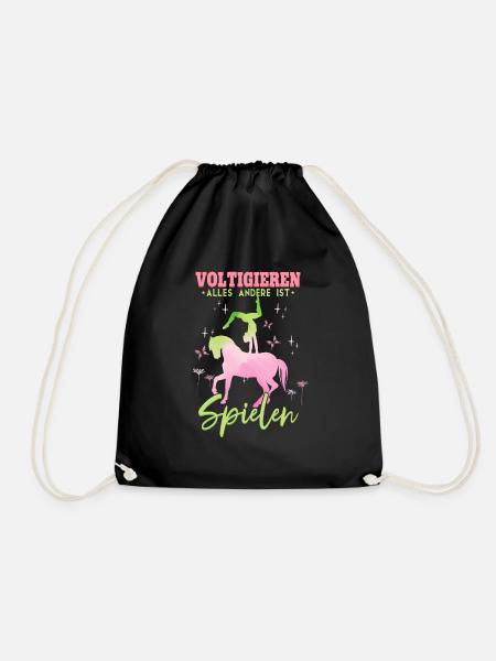 Mädchen Voltigieren Volti - Turnbeutel - Schwarz