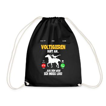 Mädchen Voltigieren Volti - Turnbeutel - Schwarz - Vorne
