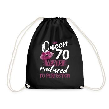 Fille de 70 ans 70 bday Queen 70 anniversaire - Sac de sport léger - noir - Devant