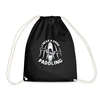 Kayaking River White Water Rafting I Need - Drawstring Bag - black - Front