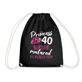 Fille de 40 ans 40 bday Princesse 40 anniversaire - Sac de sport léger - noir - Devant