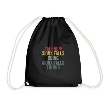 Sioux Falls things city - Drawstring Bag - black - Front