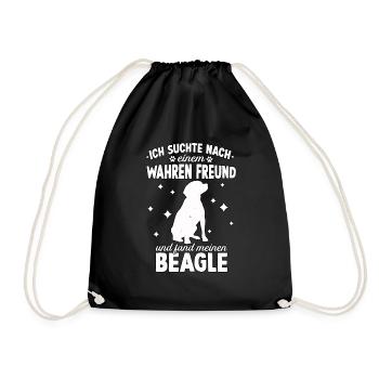 Hundetraining Beagle Hunde Fan Beagle - Turnbeutel - Schwarz - Vorne