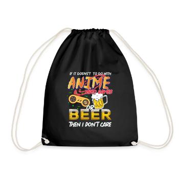 Anime bière jeux vidéo - Sac de sport léger - noir - Devant