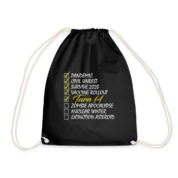 Turn 14 Checklist Funny Birthday Gift Funny Birthd - Turnbeutel - Schwarz - Vorne