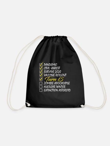 Turn 15 Checklist Funny Birthday Gift Funny Birthd - Turnbeutel - Schwarz