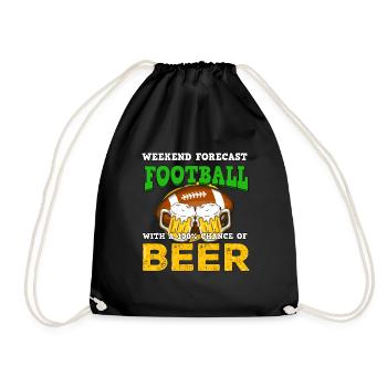 Cadeau de bière de football - Sac de sport léger - noir - Devant