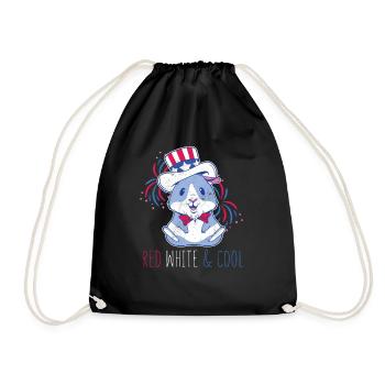 Cool American Pig Guinea USA 4 juillet - Sac de sport léger - noir - Devant