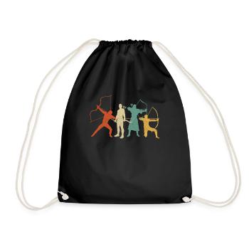 Archery Bow Archer Retro Vintage - Drawstring Bag - black - Front
