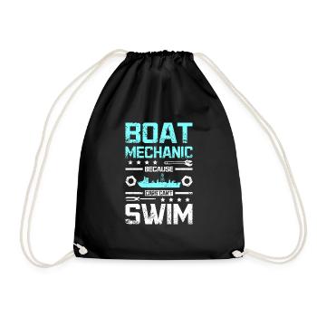 Boat mechanic because cars cant swim - Drawstring Bag - black - Front