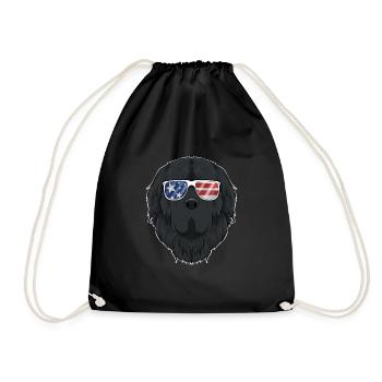 Newfoundland USA Sunglasses I American Flag - Drawstring Bag - black - Front
