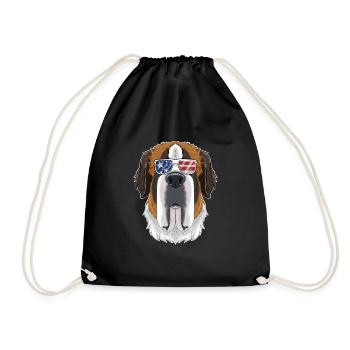 Saint Bernard USA Sunglasses I American Flag - Drawstring Bag - black - Front