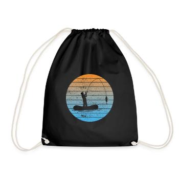 Fishing Fishing Fishing Hooks Angler - Drawstring Bag - black - Front