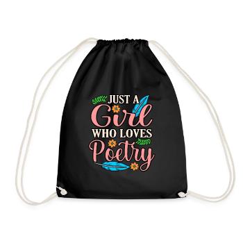 Filles, Poésie, Poète, Écrivain, - Sac de sport léger - noir - Devant