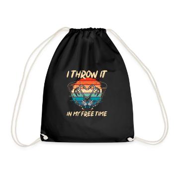 i throw it in my free time Fishing Shirt - Turnbeutel - Schwarz - Vorne