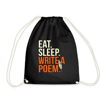 Eat Sleep Writing Poem Poet - Drawstring Bag - black - Front