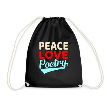 Peace Love Poésie Poète Écrivain Auteur - Sac de sport léger - noir - Devant