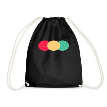Trois ovales - Vert - Rouge - Jaune - Sac de sport léger - noir - Devant