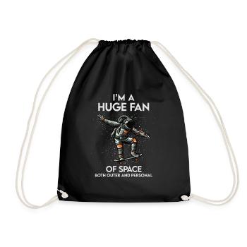 Huge Fan Of Space Both Outer Personal Astronaut - Drawstring Bag - black - Front