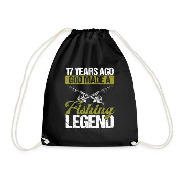17 Year Old Fishing Legend Rod 17 Fisherman - Drawstring Bag - black - Front