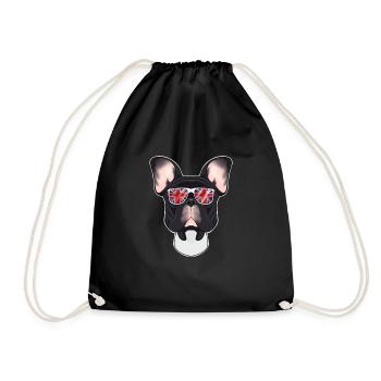 French Bulldog UK Sunglasses I English Flag I - Turnbeutel - Schwarz - Vorne