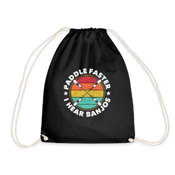 Fun Kayak Instrument Kayak Paddle Faster - Drawstring Bag - black - Front