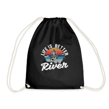 Fun Rowing Canoe Kayak Team Life - Drawstring Bag - black - Front