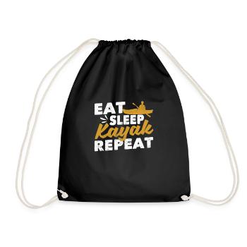 Manger du sommeil Kayak Répéter Drôle - Sac de sport léger - noir - Devant