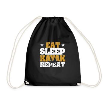 Drôle de kayak canoë-kayak kayakiste manger dormir - Sac de sport léger - noir - Devant