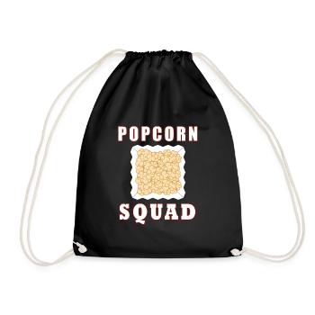 Popcorn Squad Movies Corn Eating Healthy - Drawstring Bag - black - Front