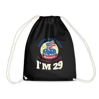 US America Flag Cake Naissance Age 29 USA 4 juillet - Sac de sport léger - noir - Devant