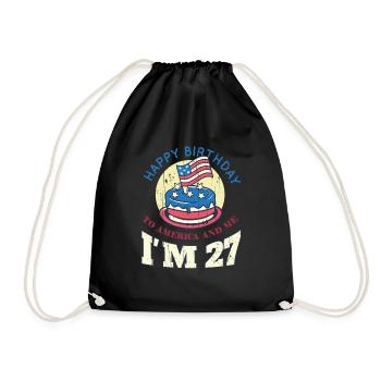 US America Flag Cake Naissance Age 27 USA 4 juillet - Sac de sport léger - noir - Devant