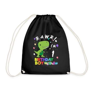 Rawr I'm 1 Cute Dinosaur Birthday Gift - Turnbeutel - Schwarz - Vorne
