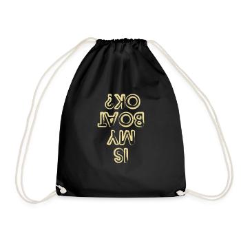 Boat Boating Yacht Cool Sailing Rowing Vintage Pun - Drawstring Bag - black - Front