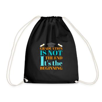 The conclusion is not the end it is the beginning - Drawstring Bag - black - Front