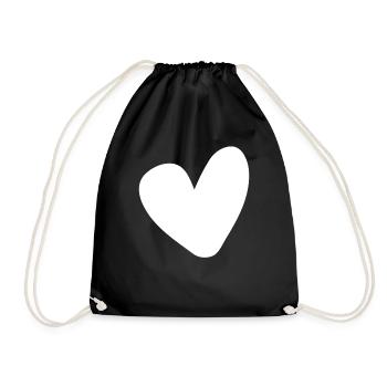 White Heart Conception simple - Sac de sport léger - noir - Devant